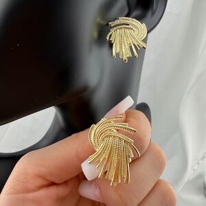 Zara Sculptural Gold Statement Earrings | Modern Chic Style